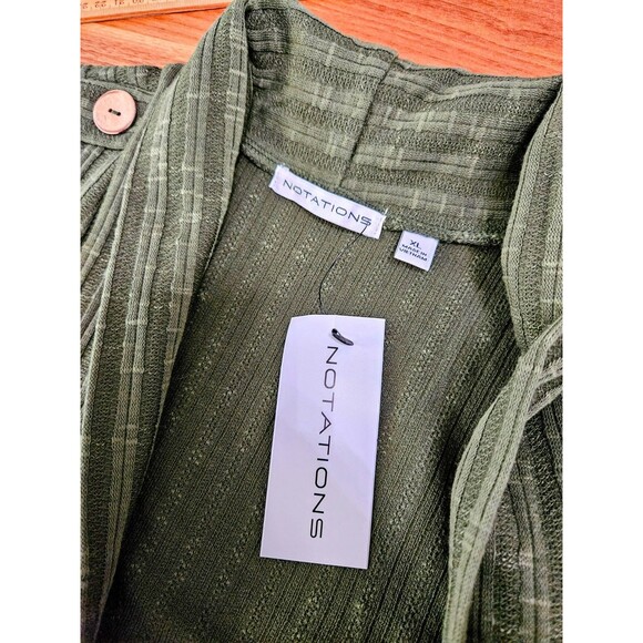 NWT Notations Lightweight Green Long Sleeve Cardigan button detail Size XLarge - Picture 3 of 9